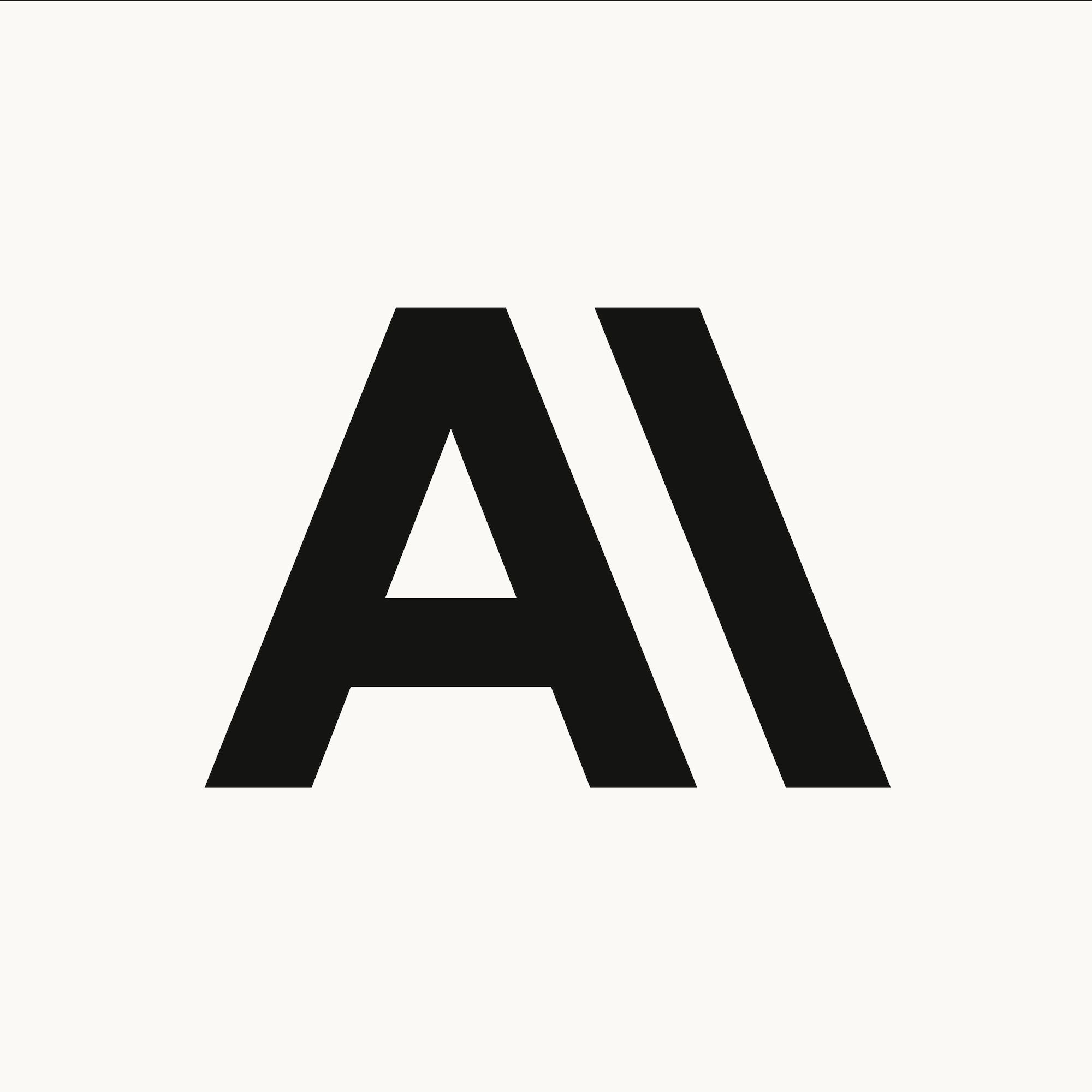 Logo de Anthropic, una letra A y una barra inclinada en negro sobre fondo claro
