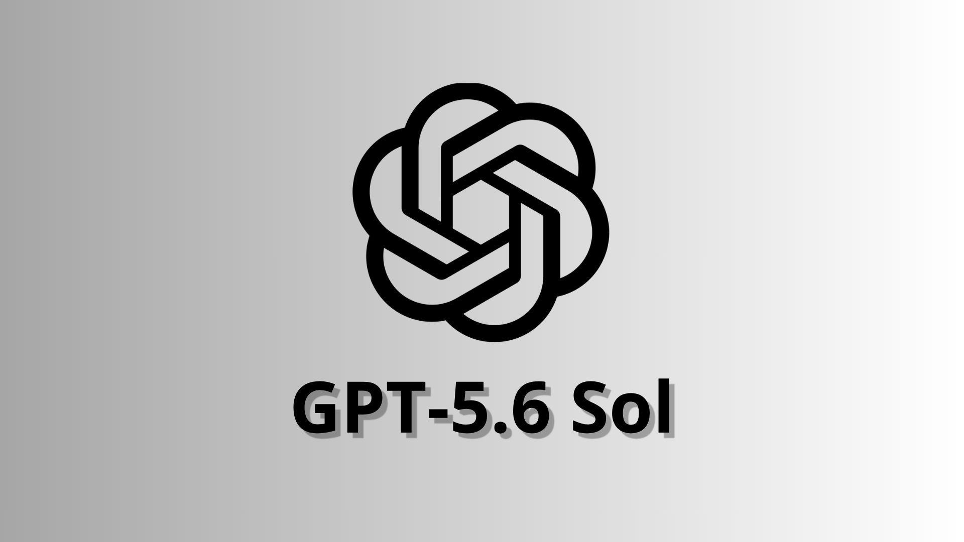 Logo de OpenAI en negro sobre un fondo gris degradado, con el nombre del modelo Sol debajo